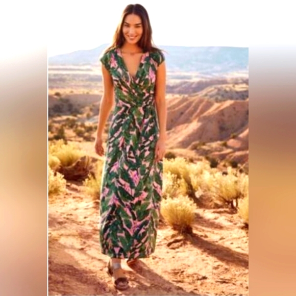 Lands End Maxi Dress Tropical Size Small 6-8 - Picture 8 of 8